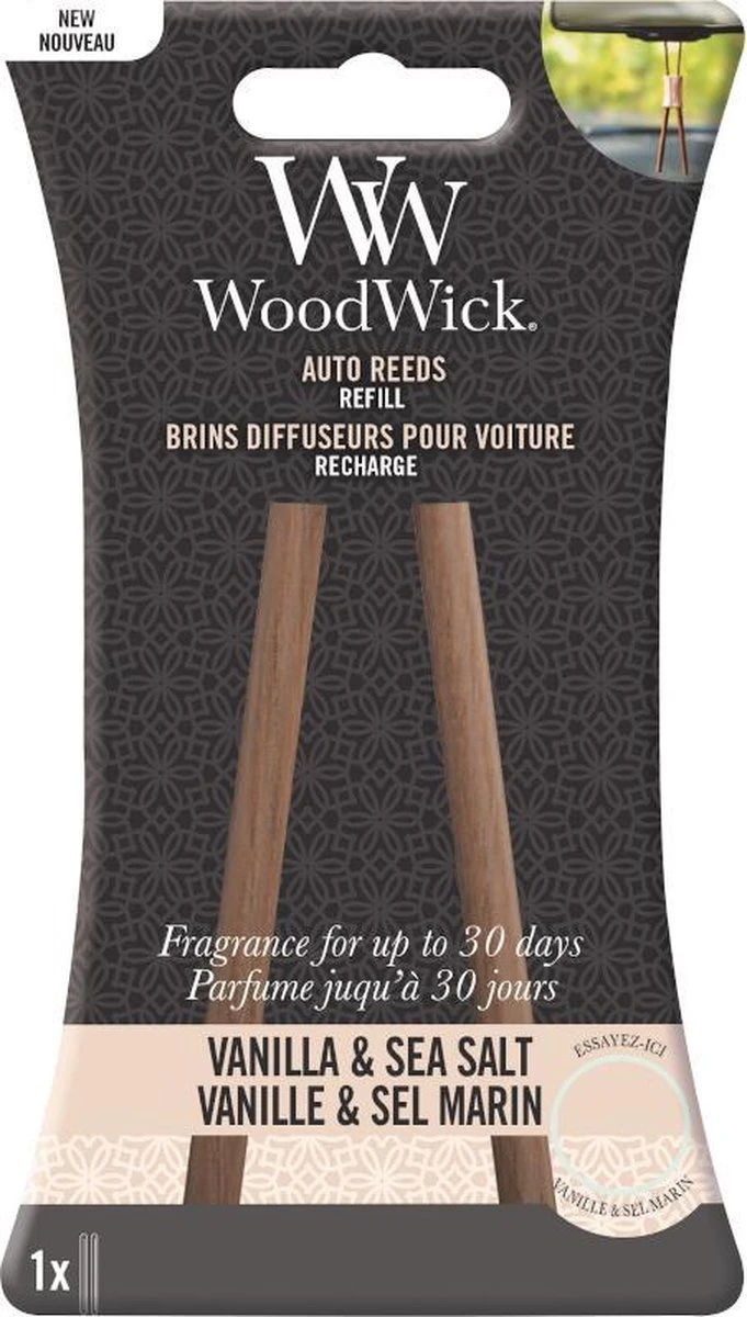 Woodwick Auto Reed Refill Vanilla & Sea Salt 1 Woodwick Auto Reed Refill Vanilla & Sea Salt